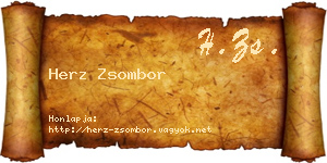Herz Zsombor névjegykártya
